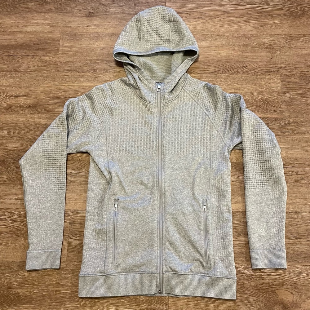 lululemon athletica Light Gray Hooded Full-Zip Sweatshirt
